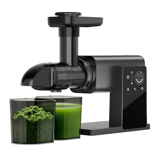 Image of Juicer Machines, Cold Press Juicer Machine with LED Smart Touch Screen, 2 Modes for Fruit and Vegetable, High Yield Slow Juicers Extractor with Reverse Function, Easy to Clean, Black