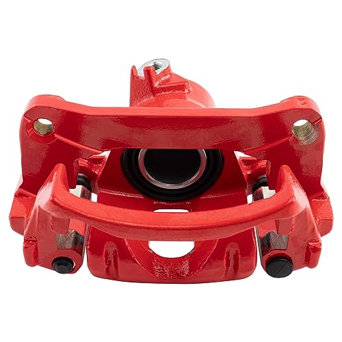 Image of TRQ Rear Brake Caliper Set Painted Red Brackets Compatible with 2003-2009 Toyota 4Runner 2007-2014 Toyota FJ Cruiser