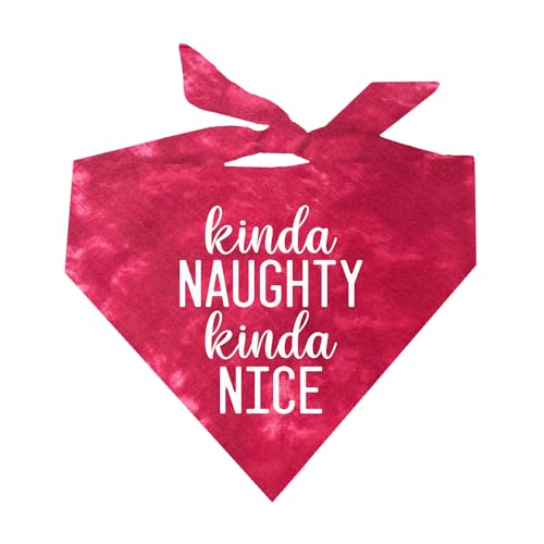 Kinda Naughty Kind Nice Christmas Dog Bandana (Red Scrunch, OS 88)