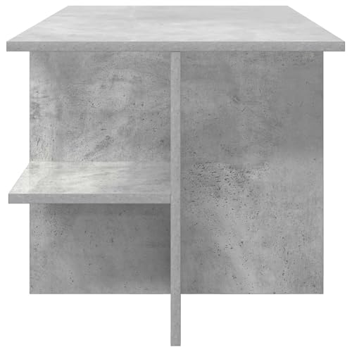Table basse gris béton 87 cm meuble de rangement salon et table d'appoint - 7