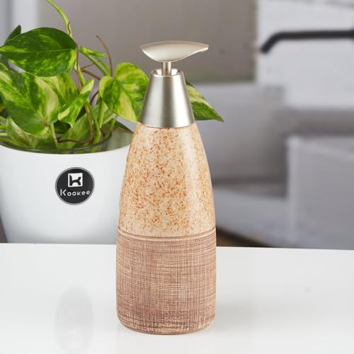 Image of SaSaSa Ceramic Soap Dispenser with Stylish Refillable Pump Bottle for Bathroom Handwash & Kitchen Wash Basin, Perfect for Hand Soap, Lotion and Shampoo, Multicolor, (Set of 2) (12058)