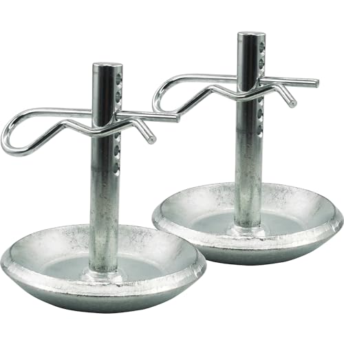 2205071 2208864 2-Pack Snow Plow Skid Shoes Quick Release Adjustable Pin Lock Plow Skid Feet Replacement Hardened Steel Snow Plow Non-Slip Base - with Quick-Release Cotter Pins