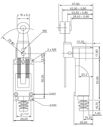 Zzywwp 2Pcs Me-8108 Limit Switch, Limit Switches Adjustable Roller Lever Arm Limit Switch Nc-No Cnc Mill Router thumb #3