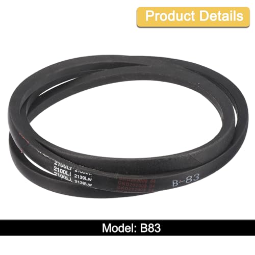 Image of uxcell 3 Pack B83 Classic Wrapped V-Belt, 85 inch Outside Circumference Wrapped Industrial Rubber V-Belt B Profile V-Belt for Industrial Machinery Equipment, Black