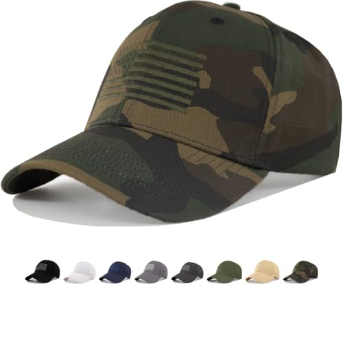 Image of American Flag Baseball Hat - XL, XXL, 3XL Plus /Regular Size Men's Cotton Structured Patriotic Ball Cap