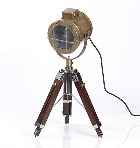 Nauticalmart Industrial Vintage Brass Finish Tripod Table Lamp