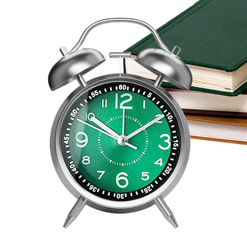 Fyrdyn Despertador Analógico para Dormitorio | Reloj Analógico Antiguo Y Sonoro para Escritorio | Cuerpo Metálico Recargable con Campana Doble para Dormitorio Viaje Baño