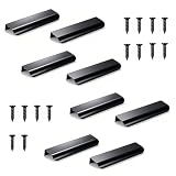 Siyrdxcbt 8 Pezzi Maniglie Nascoste per Mobili da Cucina 120mm Interasse 96mm Maniglie Minimaliste Nere Armadio Facili Installare per Ristrutturazione e Fai da Te Lega di Alluminio