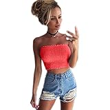 Women Sexy Strapless Elastic Boob Bandeau Tube Tops Bra Lingerie Breast Wrap Blouse Tops T Shirt