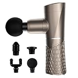 Pistola per massaggio atleti Sollievo dal dolore Relax,Mini pistola per fascia, massaggiatore per vibrazioni muscolari-blu,Motore brushless super silenzioso (Champagne Gold)