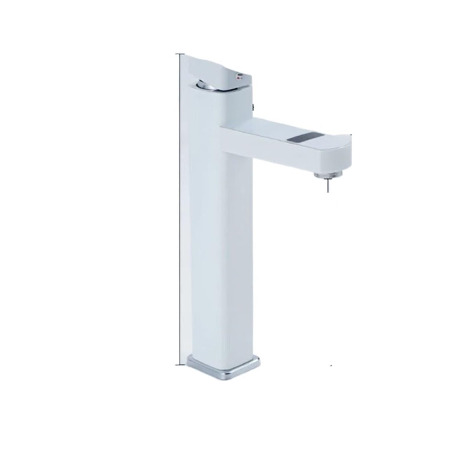 Mitigeur intelligent de luxe blanc et finitions dorées pour lavabo design