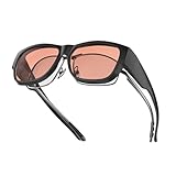 Goiteia FL-Rose Migraine Glasses Fit Over Glasses, Light Sensitivity Glasses for Fluorescent LED Glare/Screen Light/Migraine Relief, Block The Light From The Side