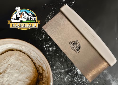 Bakerdale Large Bench, Dough, Cake Scraper, Icing Smoother Spreader, 10-inch Long Stainless Steel Blade, with White Polypropylene Handle