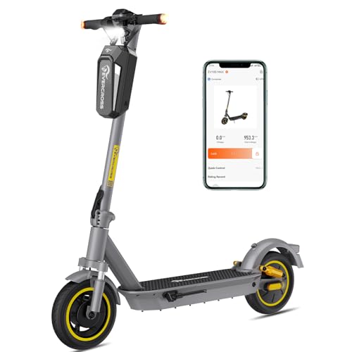EVERCROSS EV10S MAX Patinete Electrico Adultos, 10'' Scooter Eléctrico Plegable, 48V Patinete Eléctrico con Rango Máximo de 90KM, Velocidad Máx 25km/h, Control de Aplicación, Amortiguador Doble