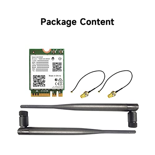 Tarjeta de Red Inalámbrica Waveshare AX210, Wi-Fi 6E Tri-Banda (2.4 GHz / 5 GHz / 6 GHz), Bluetooth 5.3, Interfaz NGFF (M.2 A/E Key), MU-MIMO, hasta 574 Mbps miniatura 2