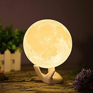 Balkwan Moon Lamp 3.5 inches 3D Printing Moon Light uses Dimmable and Touch Control Design,Romantic Funny Birthday Gifts…