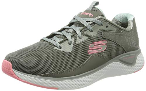 Skechers Women's Solar Fuse Trainers, Green (Olive Leather/Mesh/Lt Pink Trim Old), 5 (38 EU)