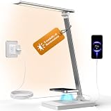 Migliori lampade LED da tavolo Purpurio Lampada da Scrivania a Led con Ricarica Wireless Qi, 50 Modalità