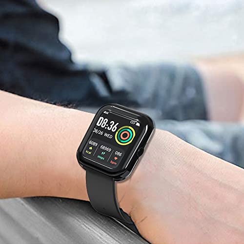 Image of Sounce Protective Case Cover Compatible Noise Color Fit Pulse Grand /Noise ColorFit Caliber Overall Protective Case TPU HD Clear Ultra-Thin Cover with Unbreakable Screen Guard - Black