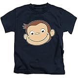 Popfunk Curious George Stitched Face Juvenile T Shirt & Stickers (Navy) Large (7)