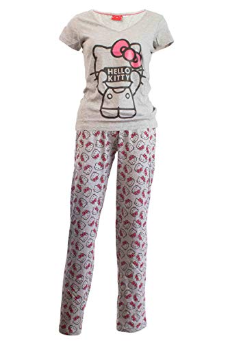 Preisvergleich Produktbild Damen Pyjama Schlafanzug Nachtwäsche 271249 Hello Kitty L 44-46