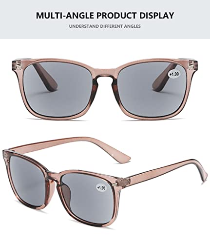 MAGIMODAC Womens Mens Reading Glasses Sunglasses Readers UV400 Protection Transparent Brown 1.5+ - Image 4