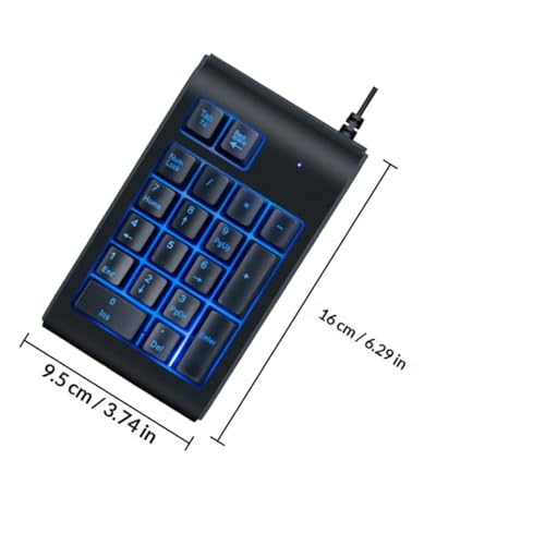 Clavier numérique USB PRETYZOOM rétroéclairé mini pavé filaire PC portable - 2