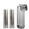 KOR ONE BPA Free Clear Reusable Water Bottle I 750mL I 25 Oz I Safe & Non-Toxic I Sustainable & Eco-Friendly I Leak Proof I One Click Cap w/ Handle I Wide Mouth I Great for Travel & Workouts