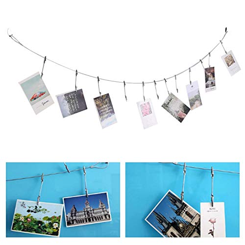 Kit de pendurar fotos e varão de cortina, cabo multiuso para pendurar na parede de aço para crianças