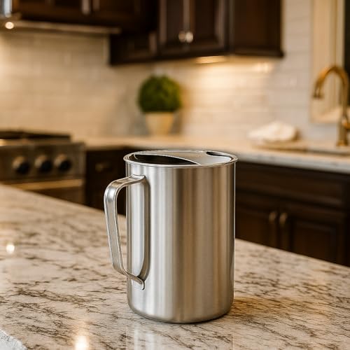 Miniatura 4 de Space Home - Jarra De Agua De Acero Inoxidable 1,8 Litros - Jarra Metálica Con Asa Y Tapa Apta Para Agua, Té, Limonada, Zumos Y Bebidas Frías O Calientes - Botella Ideal Para Mesa Y Cocina