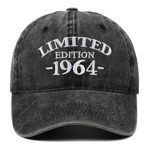 Vintage 1964 1965 1984 75th 70th 80th Limited Edition Adjustable Embroidered Baseball Cap (US Alpha One Size Medium 1964-Black)
