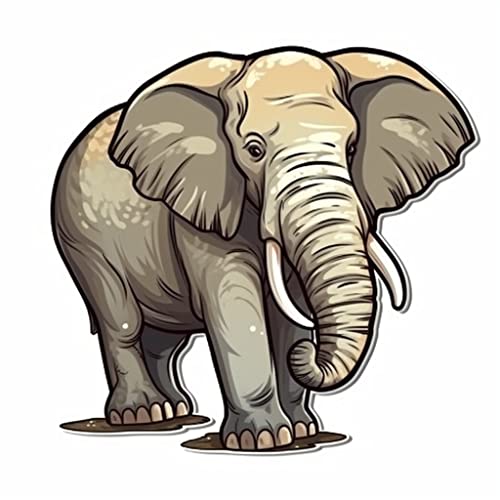 Image of Yoonek Graphics Elephant Vinyl Decal Sticker for Car Window, Laptop, and More. #1926Option8-4