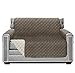 Sofa Shield Chair Slip Cover with Elastic Strap, Cushion Protector, Reversible Stain and Dog Tear Resistant Slipcover, Quilted Microfiber 48in Seat, Washable Covers for Dogs Pets Kids, Latte Linen -  Hills Point Industries, LLC, 840029644386