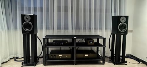 Support multimédia AV double robuste en acier pour amplificateur stéréo et décodeur