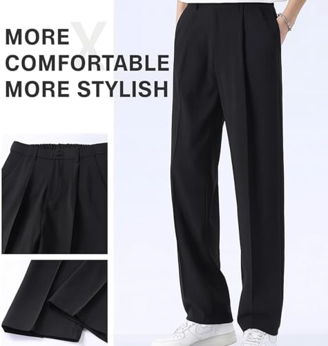 Fleurosta Mens Pants, Easemotions Super Stretch Ice Silk Comfort Everyday Pants, Dualego Slim Fit Lightweight Trousers3