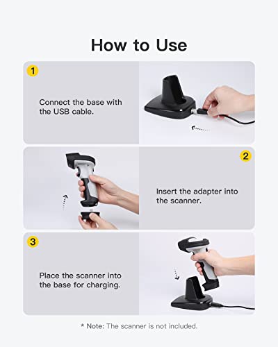 Inateck Bluetooth Barcode Scanner With Charging Base, 2D Wireless, Bundle Product, Bcst-60 Black And Bs04001 #TOP3