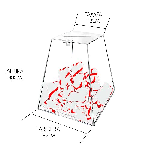 Urna de acrilico transparente piramide 40x20x15