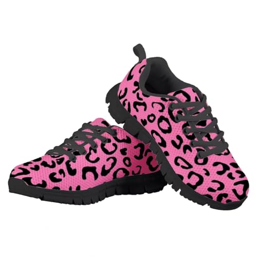 PinUp Angel Girl Comfortable Sneakers Casual Leopard Print Best Back to School Walking Shoes
