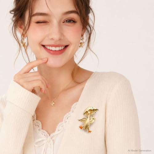 Image of Cute Animal Brooch Pins, Animal Theme Brooches Accessories for Clothes, Birthday Christmas Gift for Women
