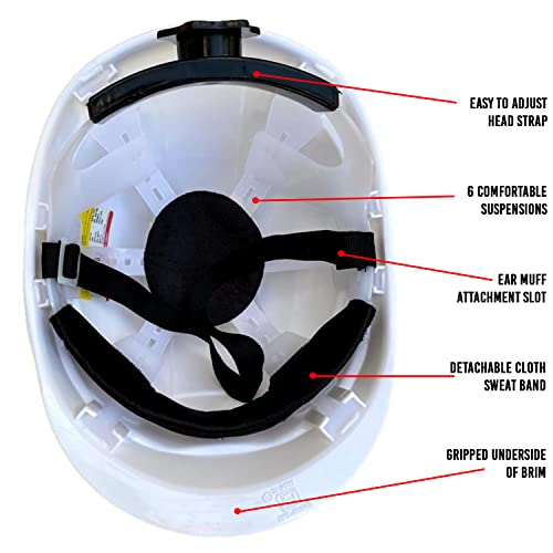 Image of LADWA White Heavy Duty Director Safety Helmet, ISI Marked Industrial Head Protection Hard Hat for Construction and Outdoor Safety Use (Pack of 5)
