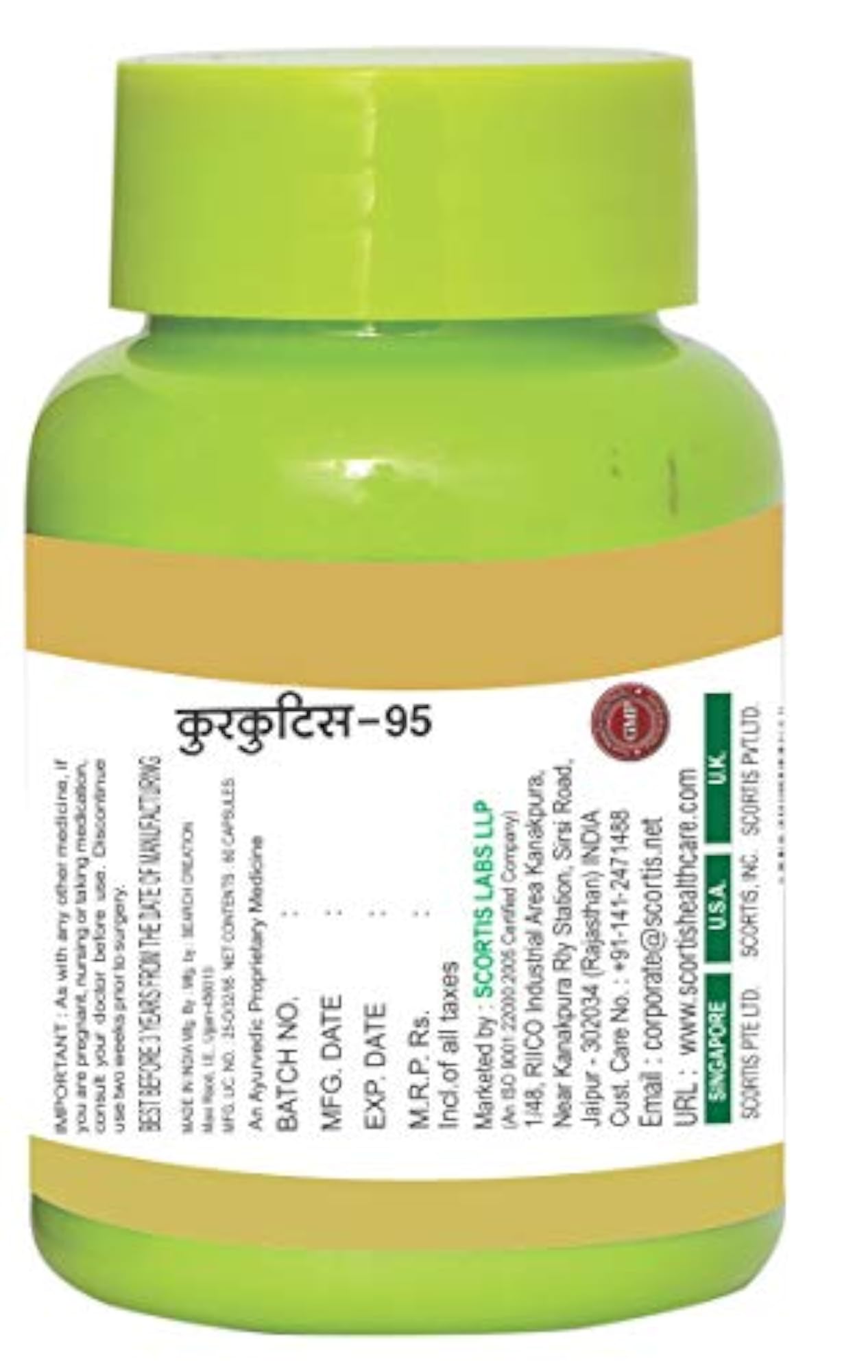 Scortis Healthcare Curcumin & Piperine, 95% Curcuminoids