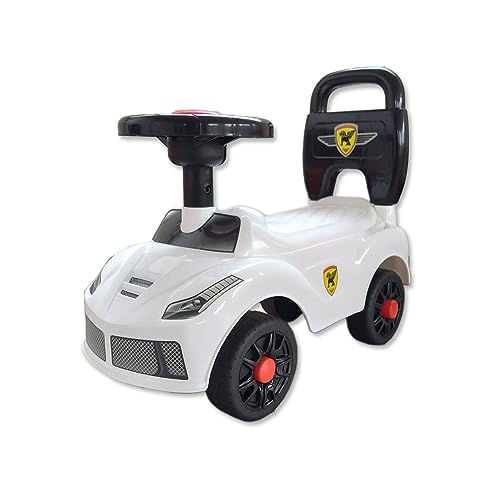 足けり乗用カー 耐荷重15kg 乗用玩具 クラクション音 ストッパー付 足こぎ 子供用 おもちゃ 誕生日 クリスマス プレゼント (白)