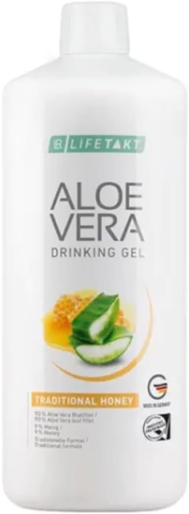 LR Health & Beauty Aloe Vera Drinking Gel Honey Vitamin C 90% Aloe Vera Leaf Gel 9% Honey Daily Wellness Nutrition Drink for Adults Women Men - 1000 ml/33.8 fl.oz.
