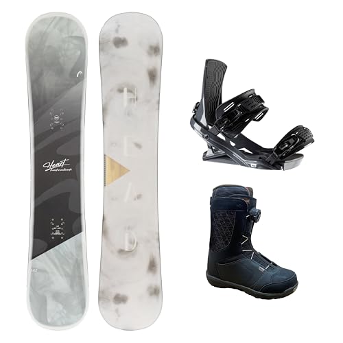 3点セット 取付無料 HEAD HEART 2.0 BLACK ヘッド ハート ビンディング付 ブーツ付 レディース スノーボード オールラウンド 日本限定 初級 中級 女性 有名ブランド ハイブリッドキャンバー 可愛い 白黒 モノトーン SNOWBOAR