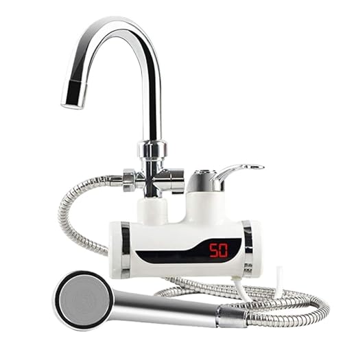 Calentador de agua eléctrico instantáneo de 3000W con pantalla de temperatura calentador de agua de 110V(Lateral With Shower)