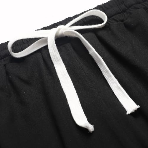 Image of 2 Pack Pajama Shorts for Women Cotton Sleep Shorts Casual Lounge Pants Drawstring Pj Bottoms