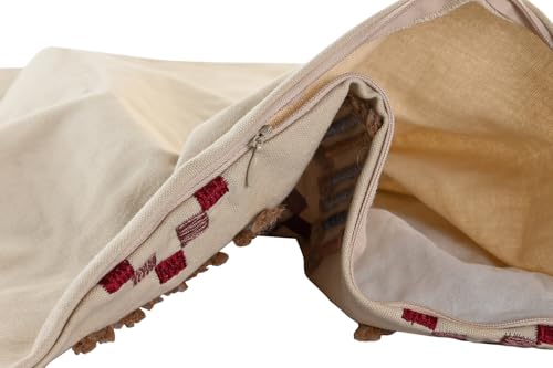 Housse de coussin en coton 50x50 cm lavable et résistante couleur beige sable - 5
