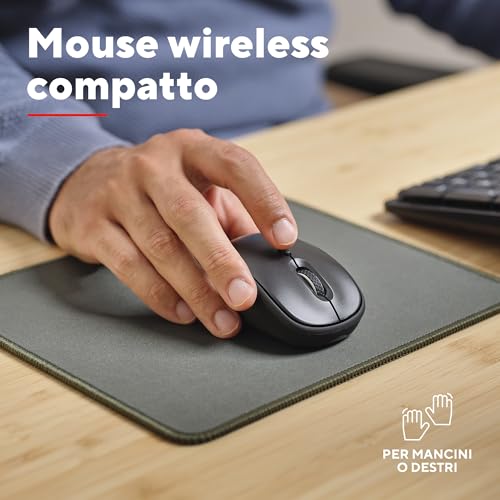 Ymo II Set Tastiera e Mouse Wireless Silenziosi Italiano QWERTY, Tasti a Profilo Ribassato, Resistente agli Sversamenti, Unico Ricevitore USB, Kit Senza Fili per PC, Laptop, Mac, Windows - Nero - Tastiera gaming - Immagine 7