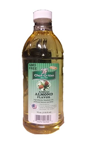 Chef-O-Van Natural Flavoring Extracts, Artificial Almond Flavor, 16 Ounce