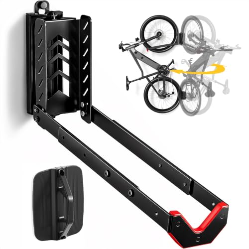 monTEK Schwenkbare Fahrrad Wandhalterung Fahrradhalterung Wand ohne schweres Heben platzsparender Fahrradständer für die Garage einfaches Einhängen und Aushängen kann bis zu 35 kg halten
